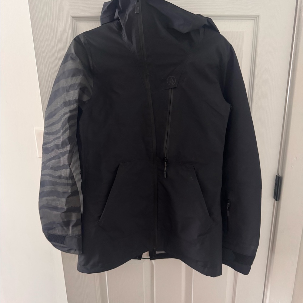 Volcom Black Jacket with Striped Sleeve